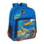 Skoletaske Hot Wheels Let's race Blå Sort 27 x 33 x 10 cm