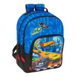 Skoletaske Hot Wheels Let's race Blå Sort 32 x 42 x 15 cm